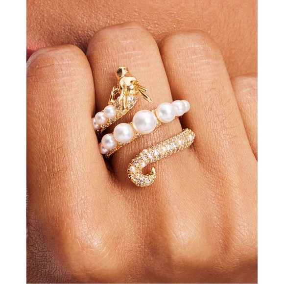 KATE SPADE • Dazzling Dragon Wrap Gold Pearl Ring - Picture 4 of 8